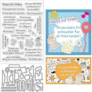 ORIGACH Inside Snarky Birthday Sentiments Stamps and Dies for Card Makin...