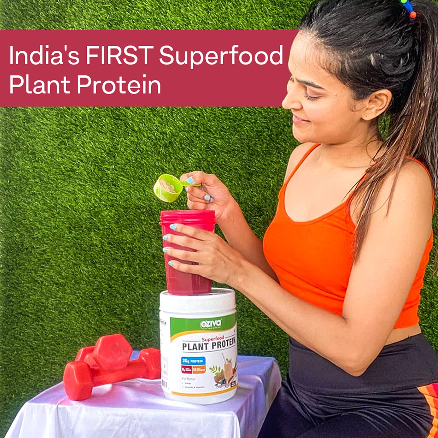 Buy OZiva Superfood Plant Protein (20g of Complete Protein Powder with