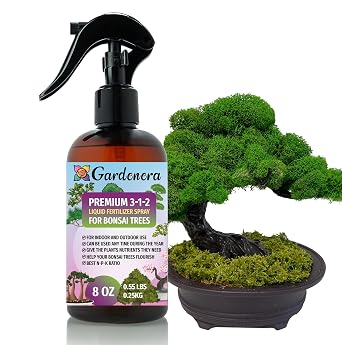 Gardenera Professional Bonsai Spray Fertilizer Mist for Home Gardening | 3-1-2 Gentle Blend Mist for Healthy Leaves & Growth | Essential Nutrients for Bonsai - 8oz