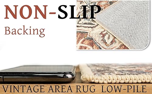 Miniatura 5 de RORA Alfombra de área de 5 x 7 pies lavable a máquina para sala de estar dormitorio comedor decoración tribal bohemia para el hogar decoración del
