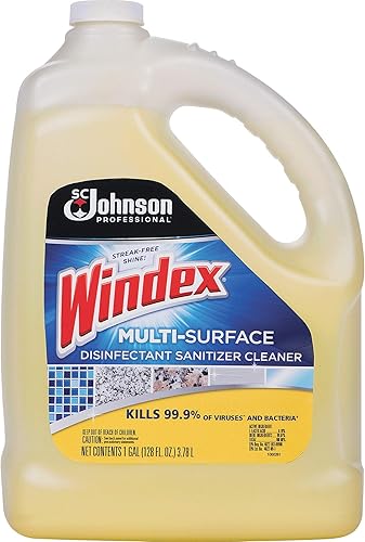 Windex 657067T multisuperficieLimpiador desinfectante, cítricos, botella de 1galón (caja con 4)