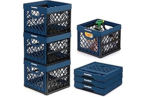 CleverMade Collapsible Milk Crate, Ocean Blue