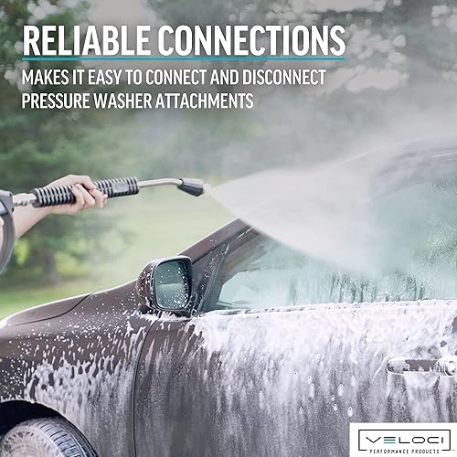 Miniatura 5 de Veloci Prima - Enchufe de acoplamiento rápido hembra NPT de acero inoxidable de 38 pulgadas para accesorios de hidrolimpiadora de presión, mangueras