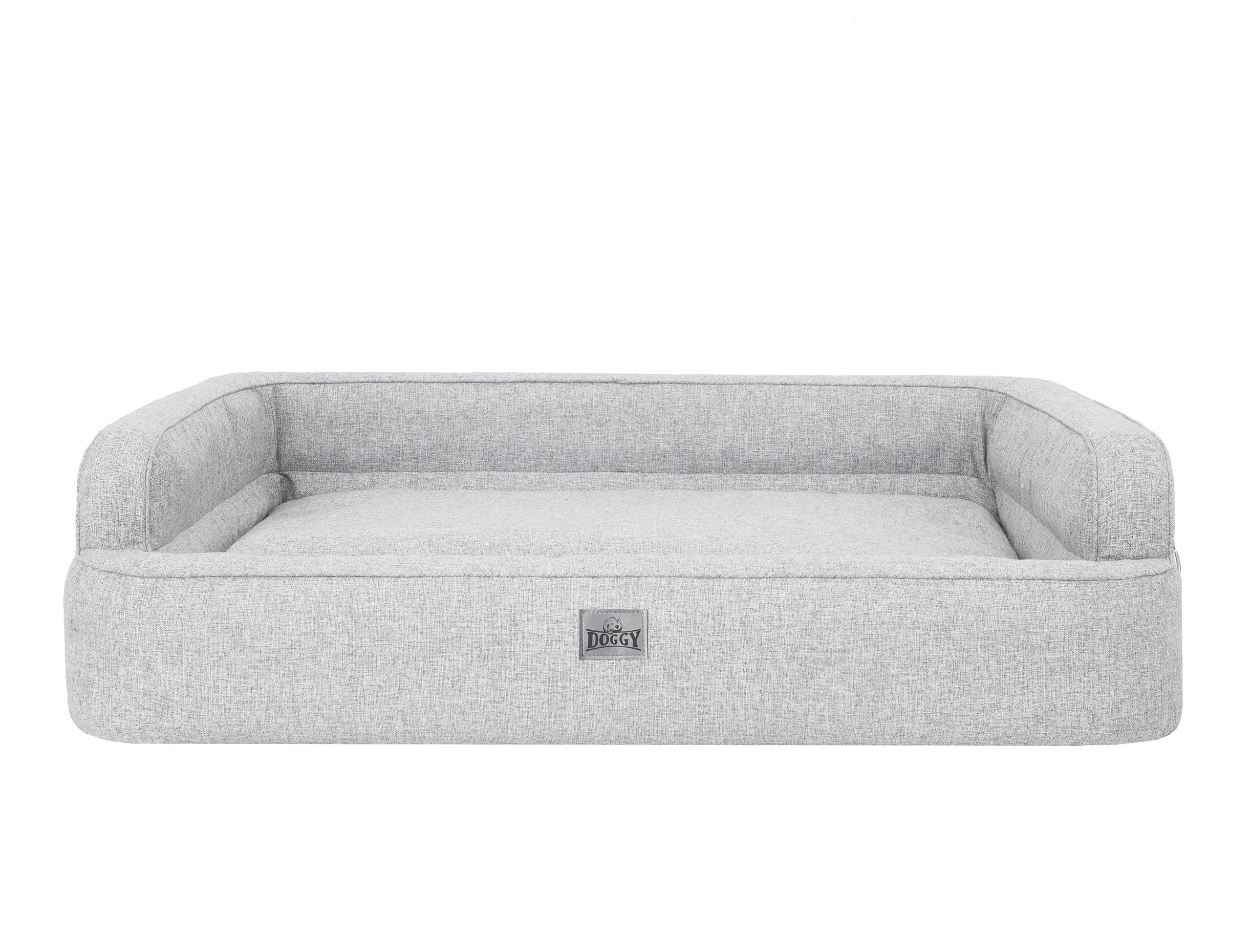 DOGGY Cuccia per cani e gatti, con rivestimento rimovibile, per cani, XL, 96 x 62 cm, cenere