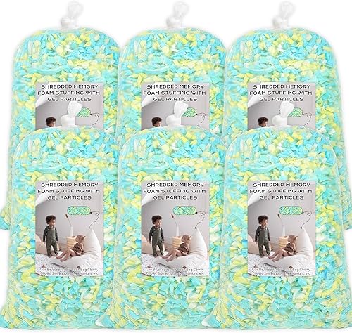 Miniatura 23 de Relleno para saco de boxeo de 5 libras, relleno de frijoles para almohada y puf, relleno de espuma viscoelástica triturada, relleno para saco