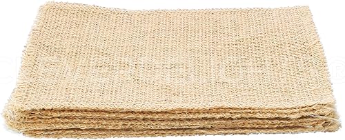 Miniatura 4 de CleverDelights Cuadrados de arpillera de 6 pulgadas - Paquete de 12 - Arpillera de yute premium - Bordes acabados