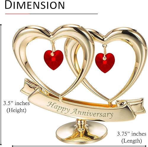 Miniatura 6 de matashi "Feliz Aniversario Corazón Doble Table parte superior Ornamento con cristales