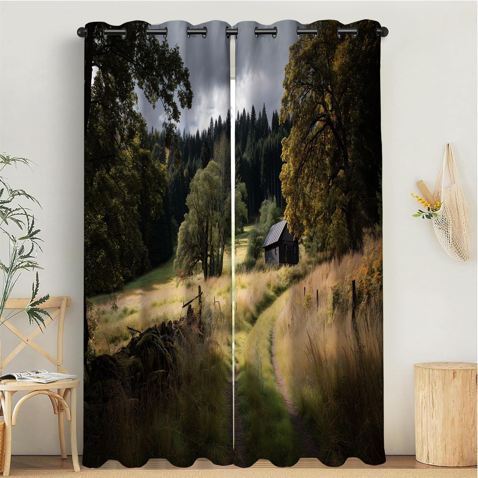 Rideaux occultants forêts et sentiers 140x200 cm pour une nuit calme et sereine