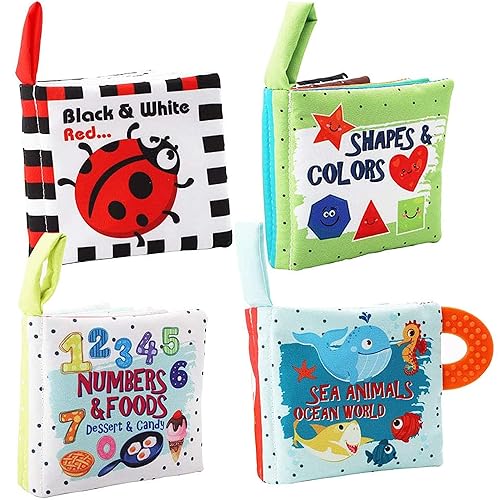 Miniatura 2 de Libros para bebés, regalos de juguetes para bebés, libros arrugados de tela para bebés, bebés de 0-3-6-12-18 meses, juguetes de aprendizaje temprano