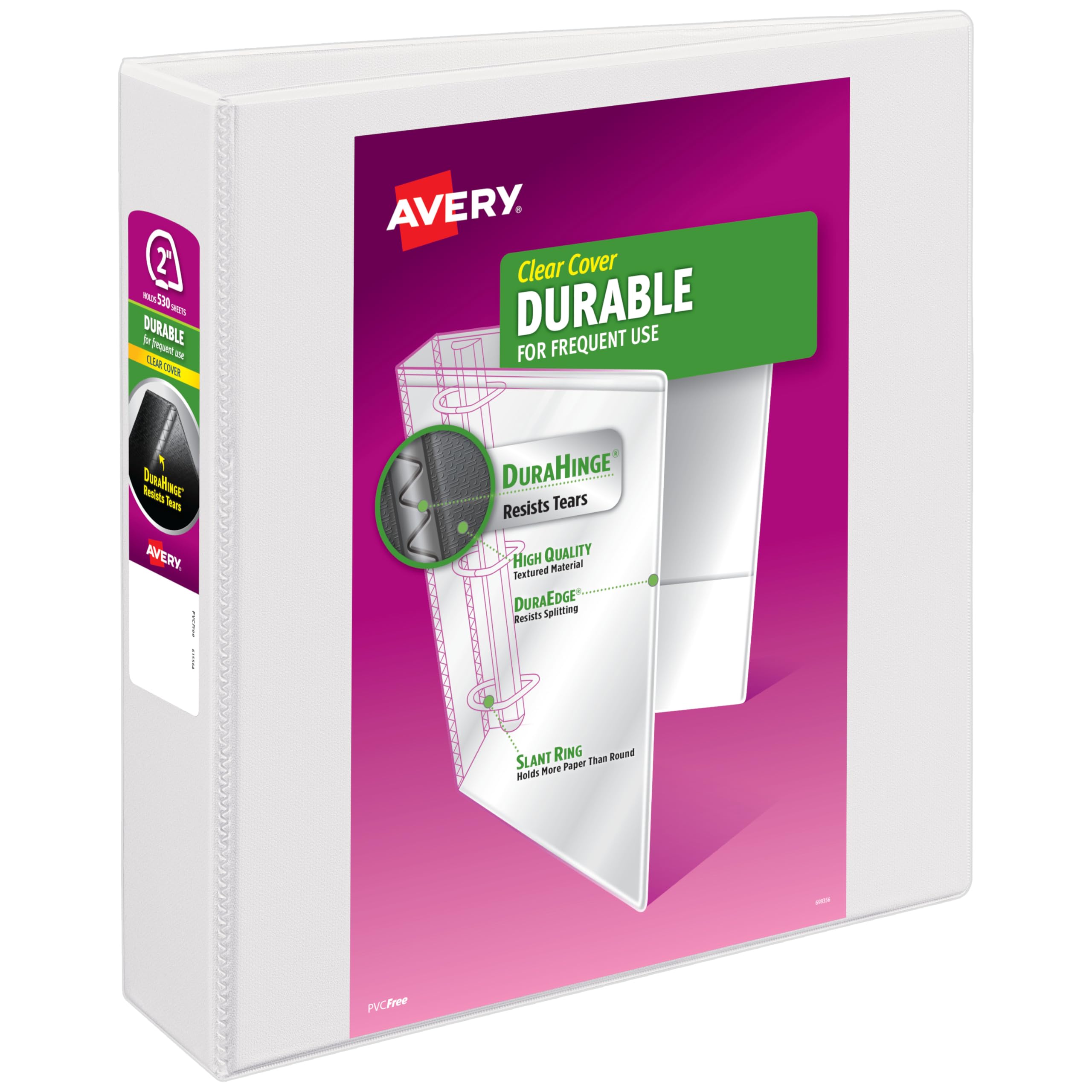 Avery Durable View 3 Ring Binder 2 inch white 17032