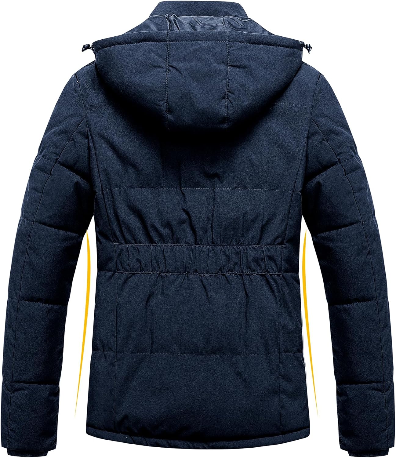 Pursky Women's Warm Winter Thicken Coat Waterproof Cropped Jackets Parka With Removable Hood - Image 2