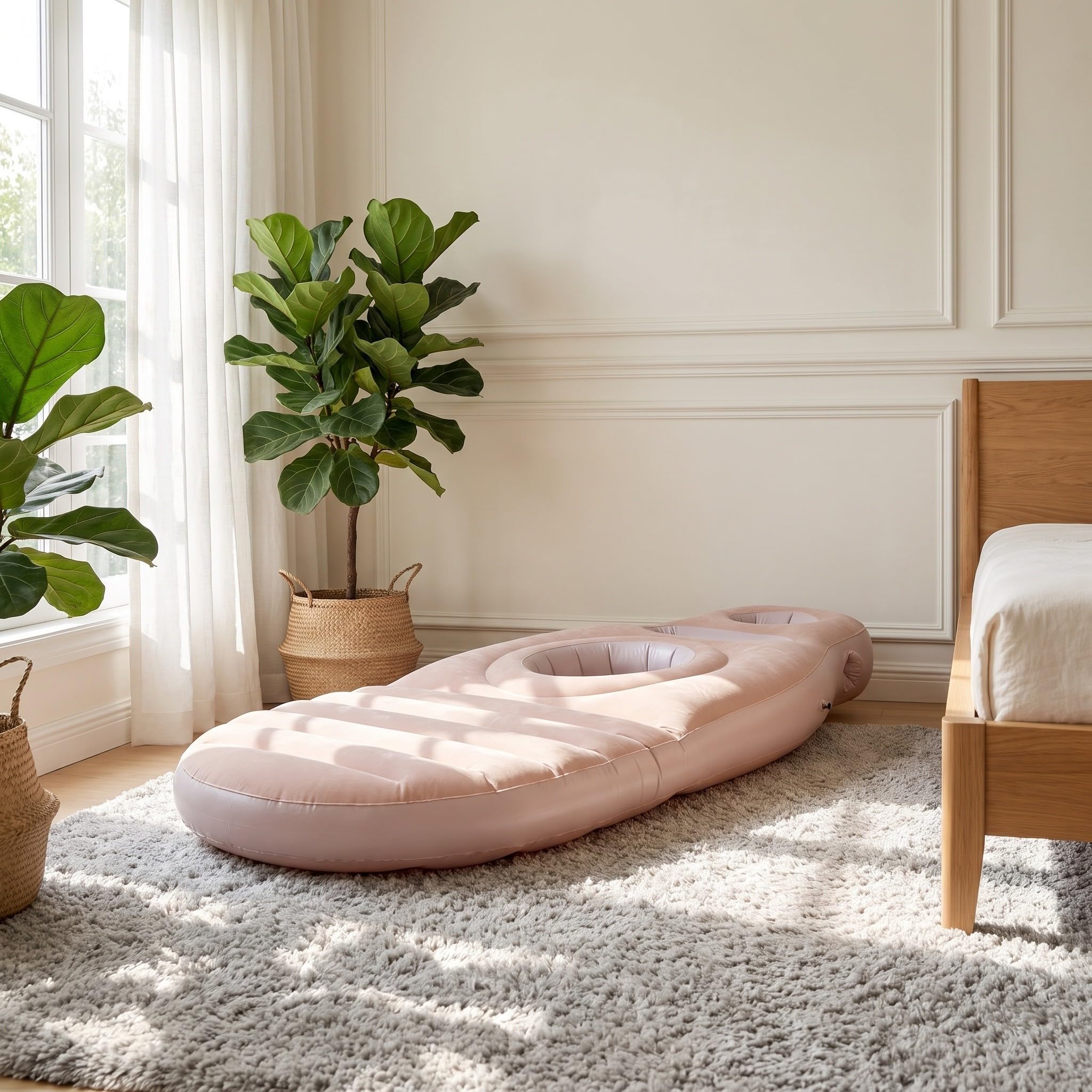SUPVOX Almohada Inflable para Embarazadas, Cojín de PVC Flocado