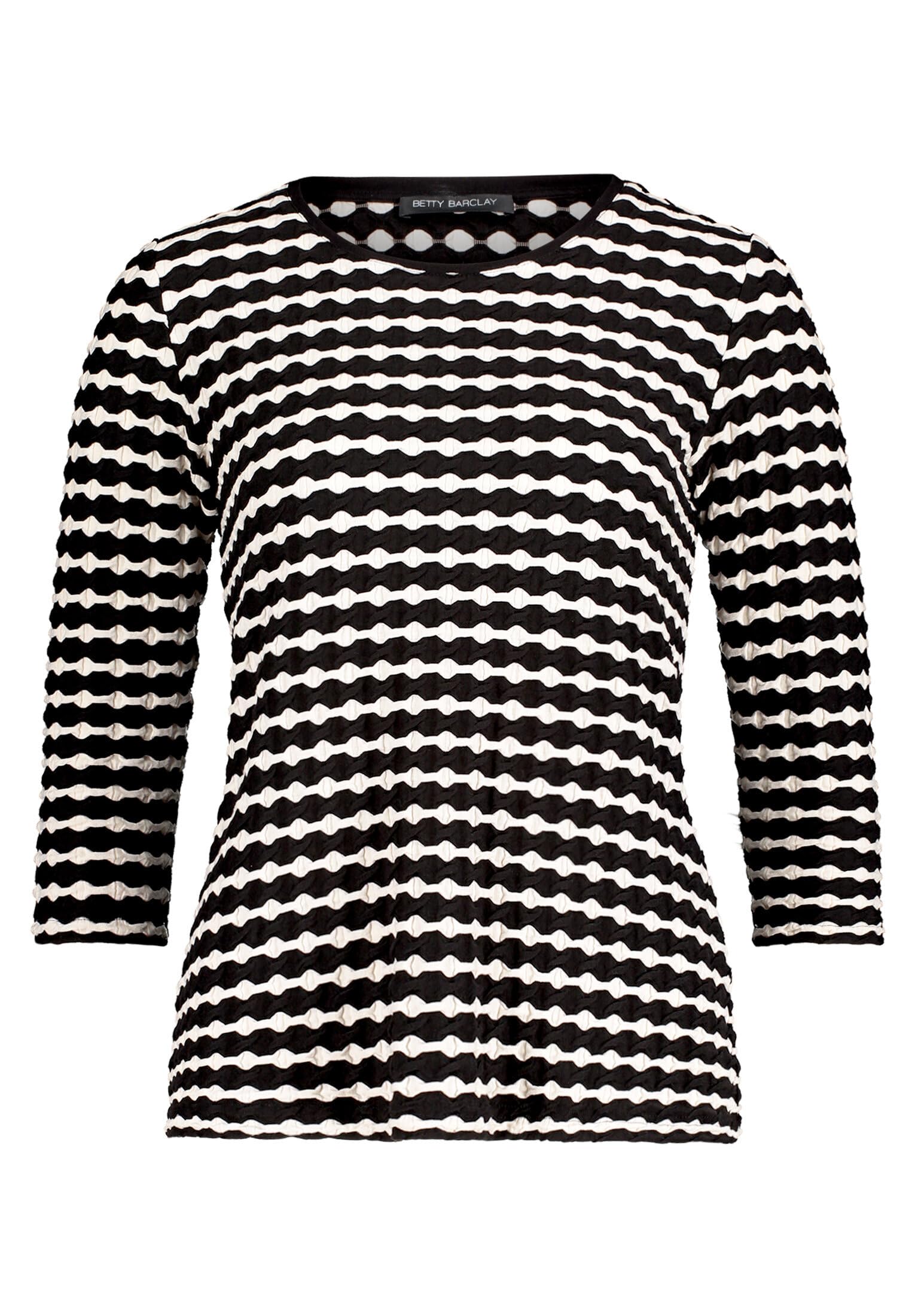 Betty Barclay Damen 2379/1179 T-Shirt, Black/Cream, 38 EU