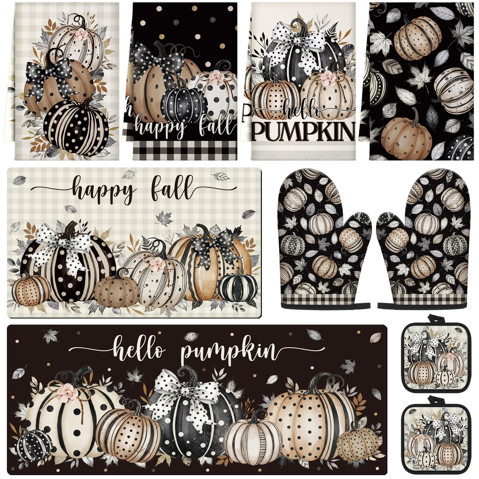 Juego de cocina de otoño de 10 piezas para decorar tu hogar y hornear con estilo esta temporada