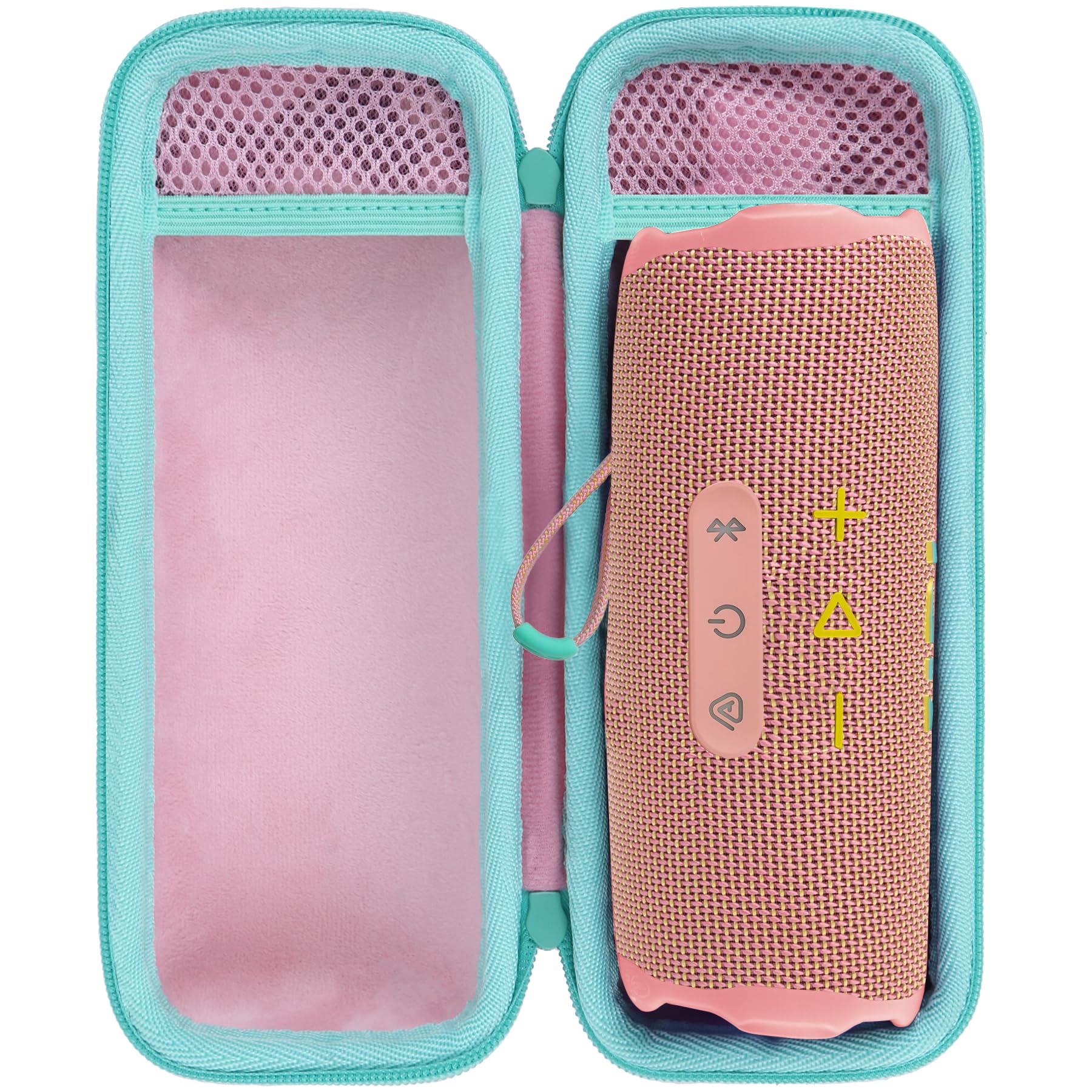 Peyyargo Hard Protective Case Compatible with JBL Flip 7/ Flip 6/ Flip 5 Portable Speaker, (Pink+mint Green)