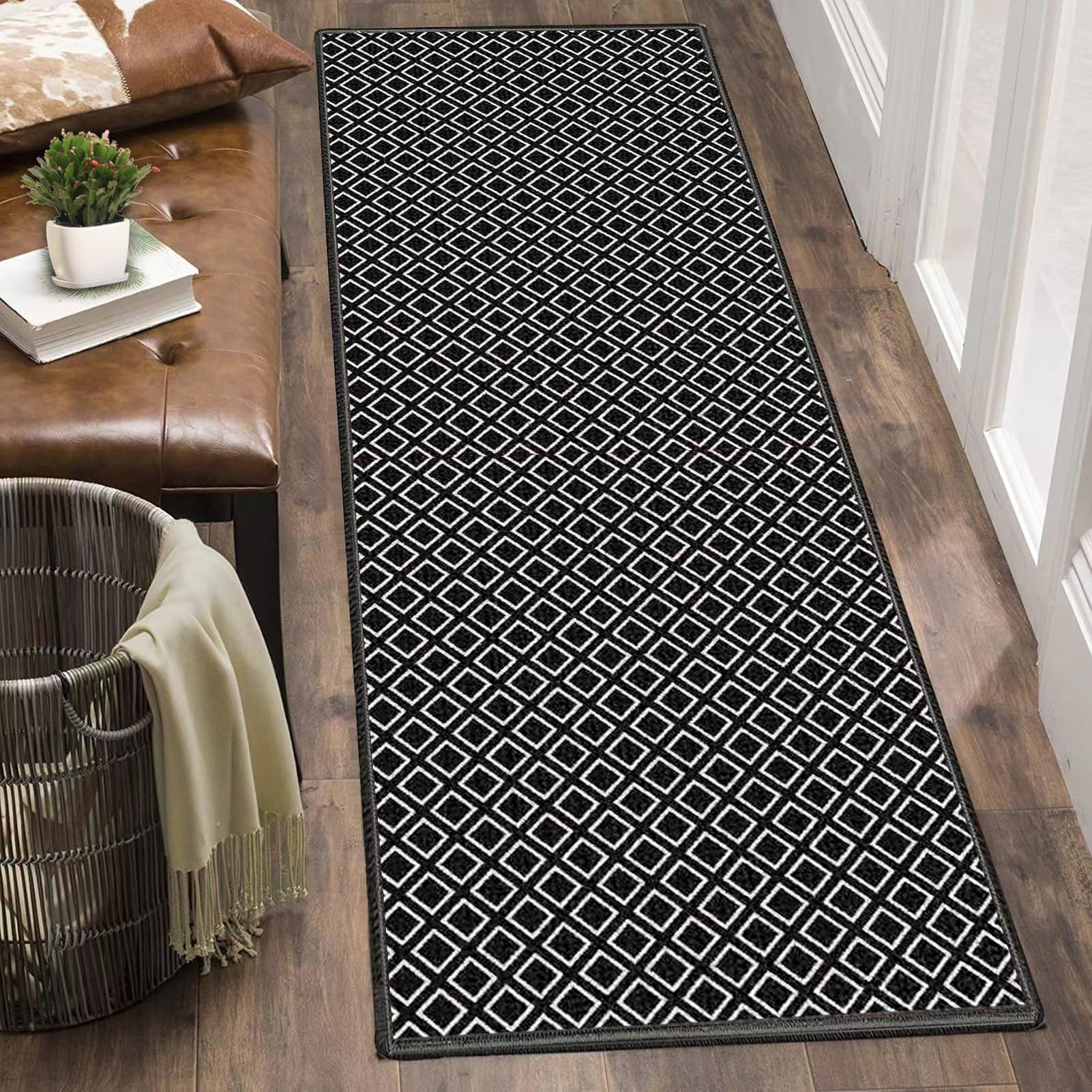 Dywan do długiego korytarza 110 x 280 cm Antypoślizgowy chodnik kuchenny Chłonny dywanik wejściowy, zmywalny dywanik kuchenny, chodnik do przedpokoju kuchni salonu sypialni