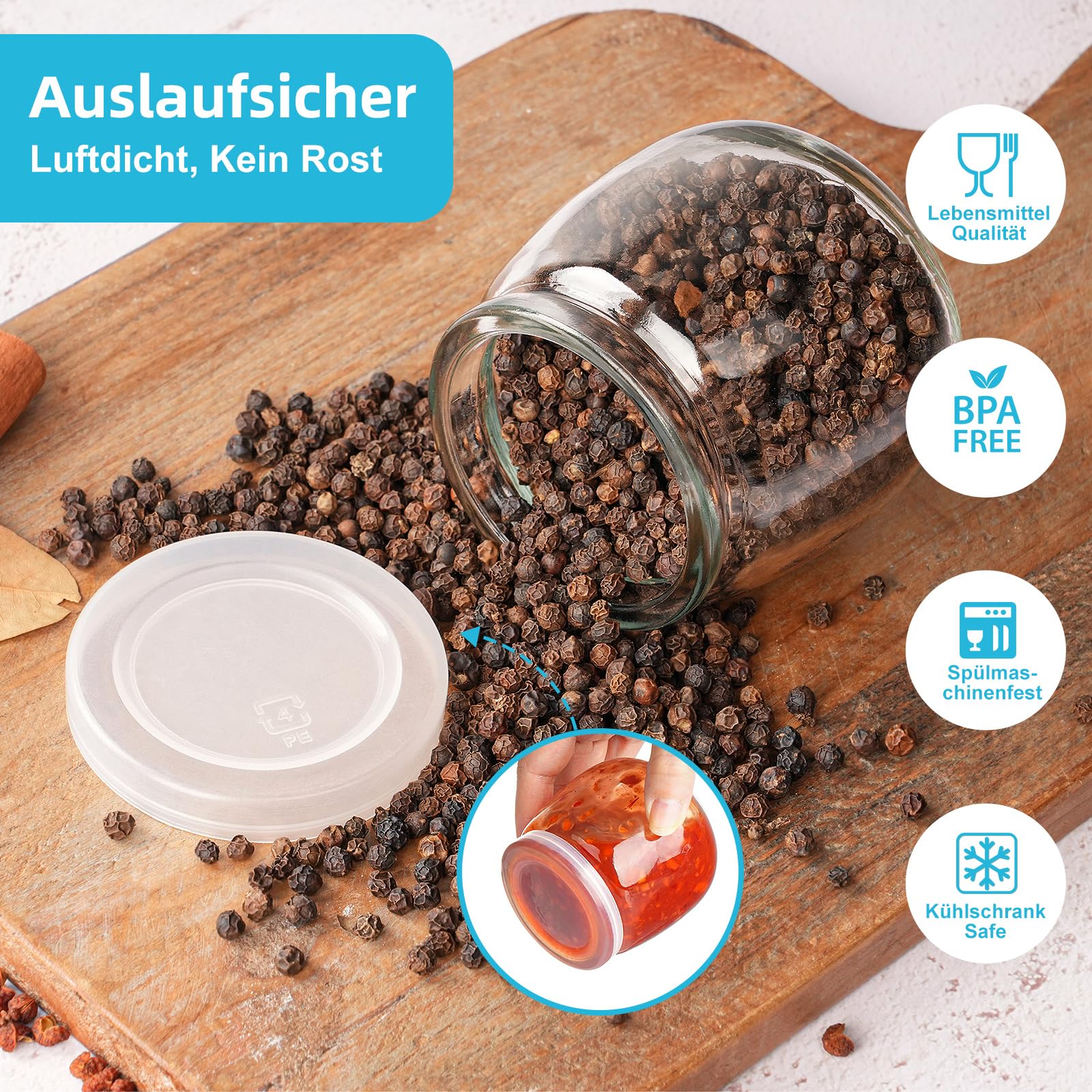 Absovetu 40 Stück Kerzengläser, Marmeladengläser Klein 200 ml, Honiggläser | Kerzenglas, Kleine Gläser mit Deckel, Kleine Marmeladengläser, Dessertgläser mit Deckel, Gläser für Kerzen, Weihnachten