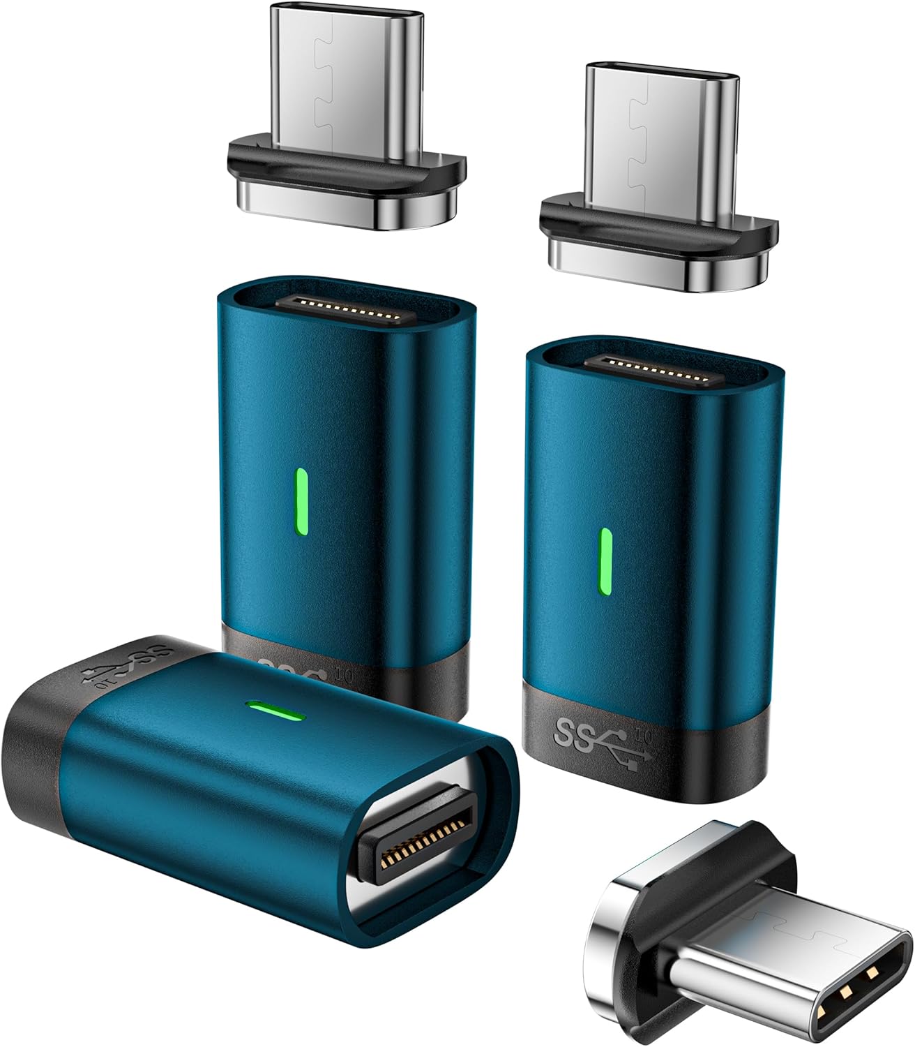 Adaptador Magnético USB-C 100W PD Carga Rápida 40 Gbps 3 Unidades