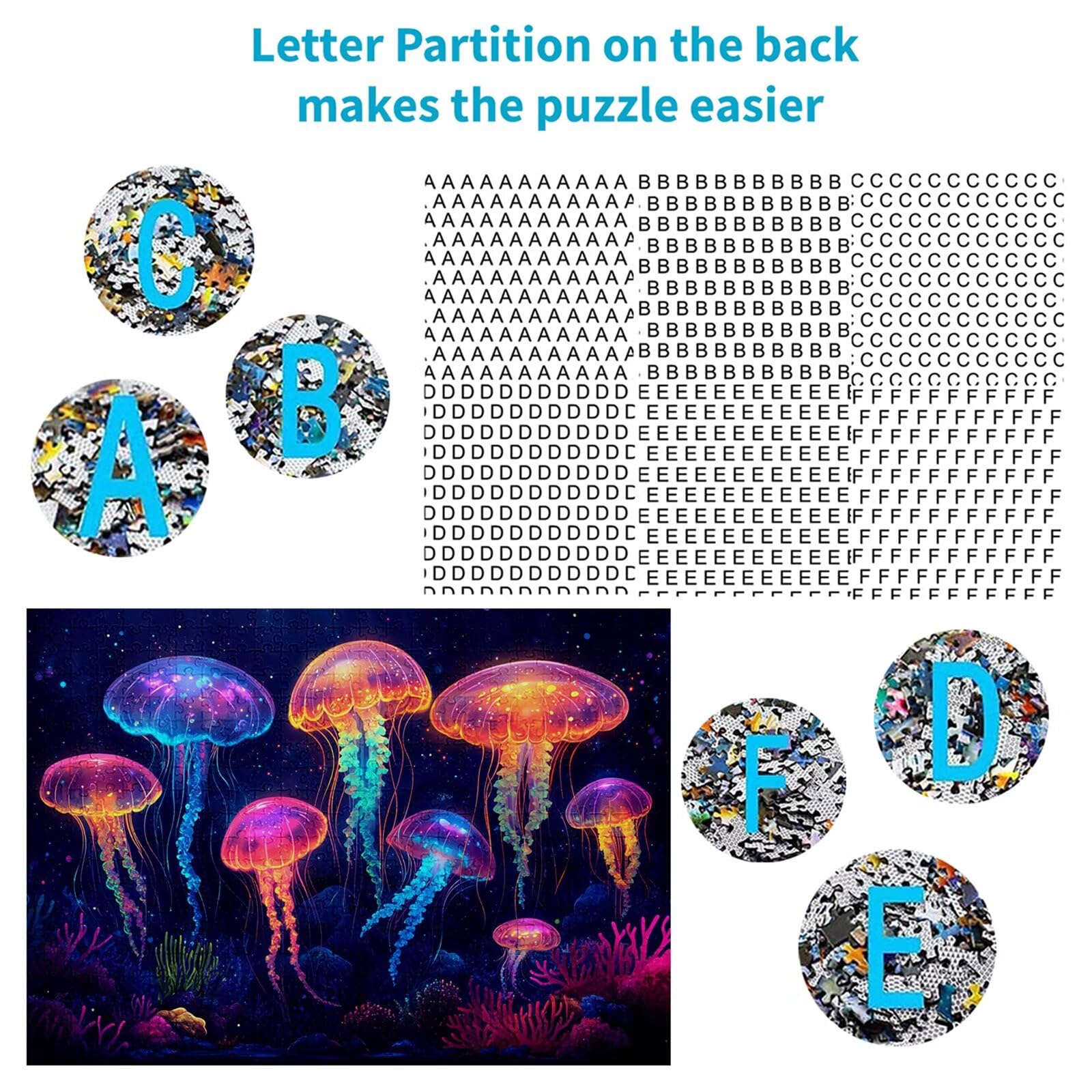 Puzzle 3000 elementów meduza puzzle dla dorosłych koralowe 122 x 81 cm Unikalne rzemiosło klasyczne 3D drewniane układanka do rodzinnych gier aktywnych, układanka do samodzielnego wykonania nawet do