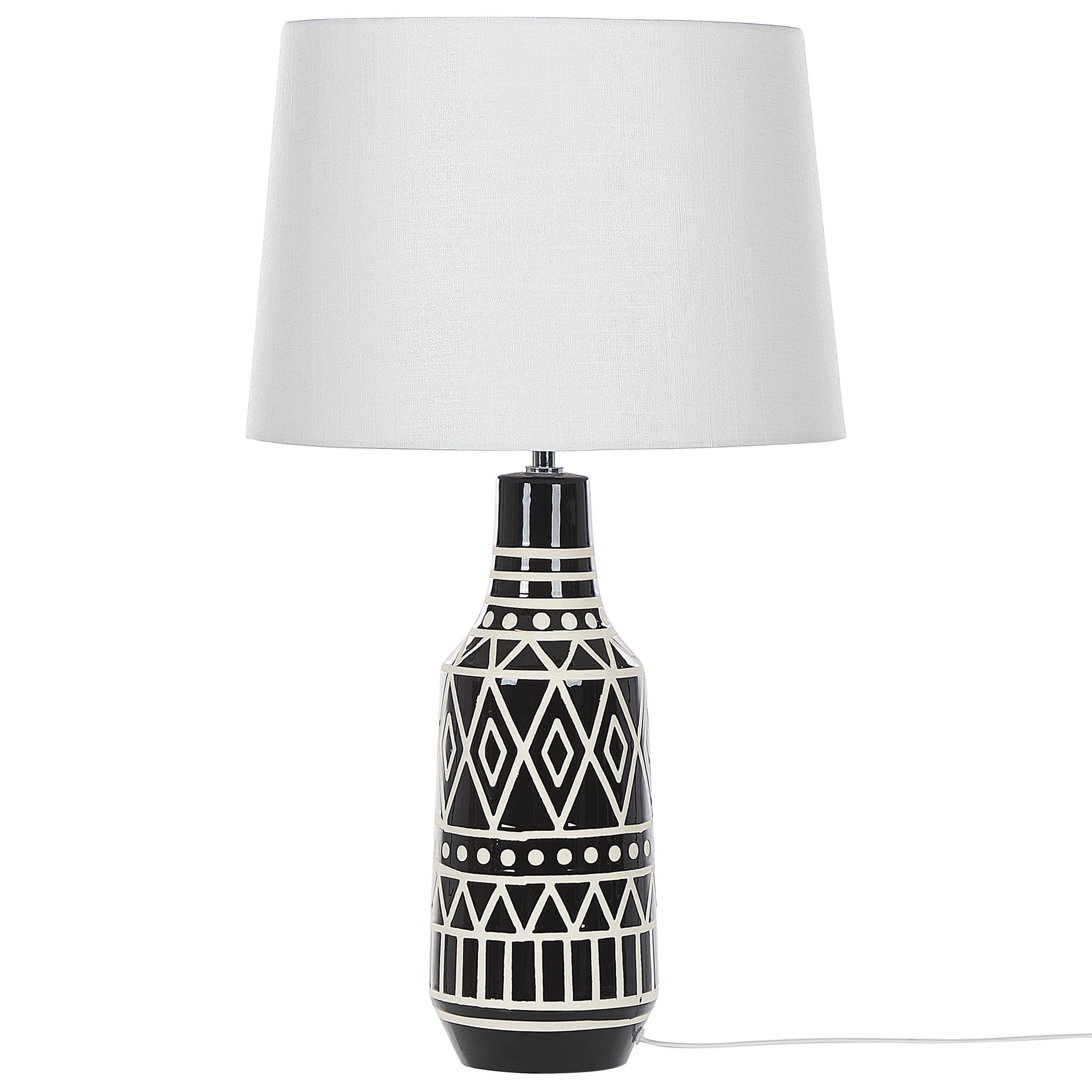 Lampada da tavolo nera in ceramica illuminazione da comodino 68 cm Shabelle