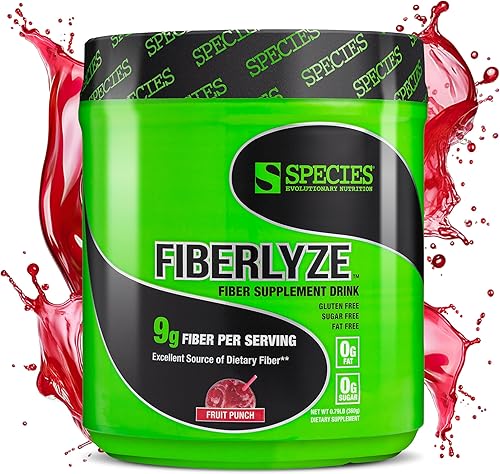 Species Nutrition Suplemento de fibra Fiberlyze, polvo de fibra soluble e insoluble a base de psyllium para colon saludable, funciones digestivas