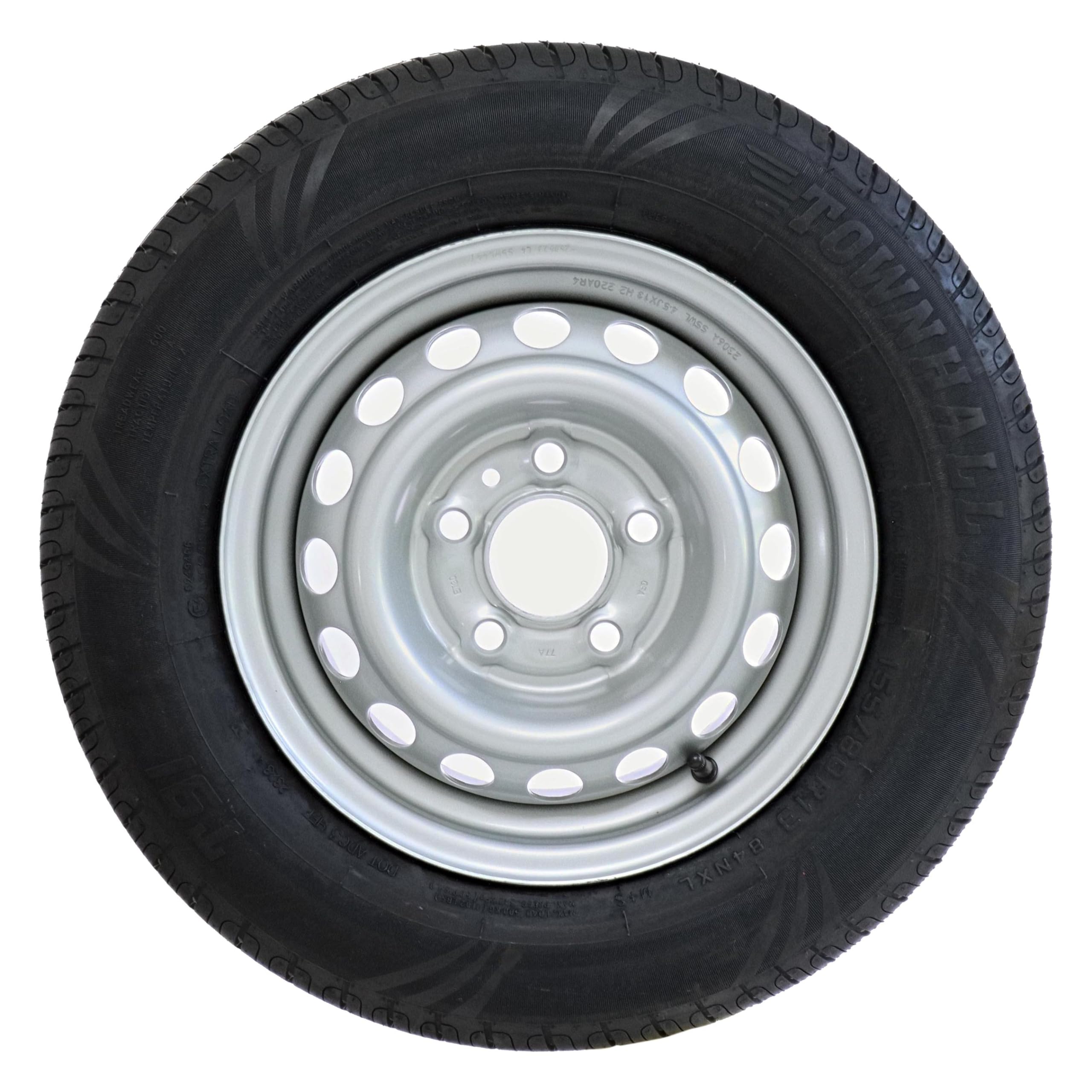 The Drive Komplettrad 155/80R13 84N XL für Pkw-Anhänger & Caravan – Felge 4,5Jx13 H2 ET30 – Lochkreis 5x112 – Tragkraft 500kg – max. 140 km/h – hochwertiges Ersatzrad mit Townhall T-91 Reifen