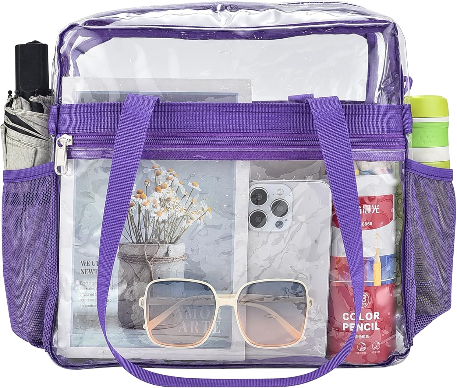 Clear Bag for Stadium Events Clear Sports Messanger Bag with Zipper Closure Pocket for Concert,Sport,Festival - Image 5