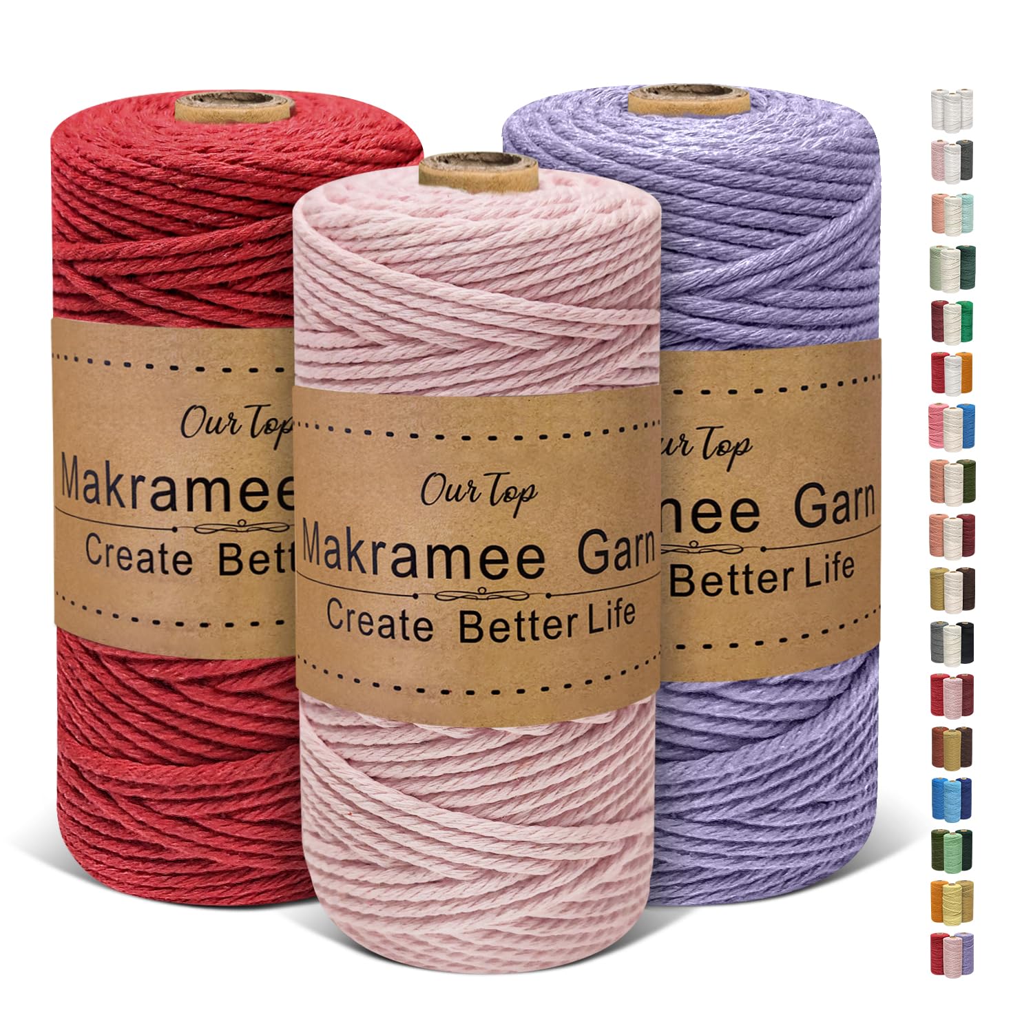 Corda Per Macramè HOVIBU - Cotone 3mm X 300m, Colore Beige, Per Artigianato E Decorazioni - Foto 5