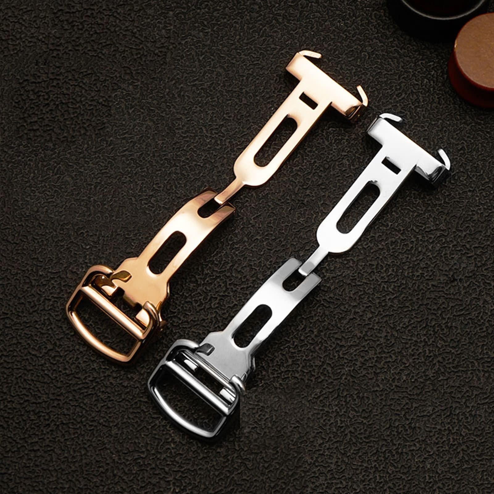 Krokodyle Skin Watchband Opaska na rękę 20 * 12 mm 18 * 11 mm czarne brązowe paski z składaną klamrą