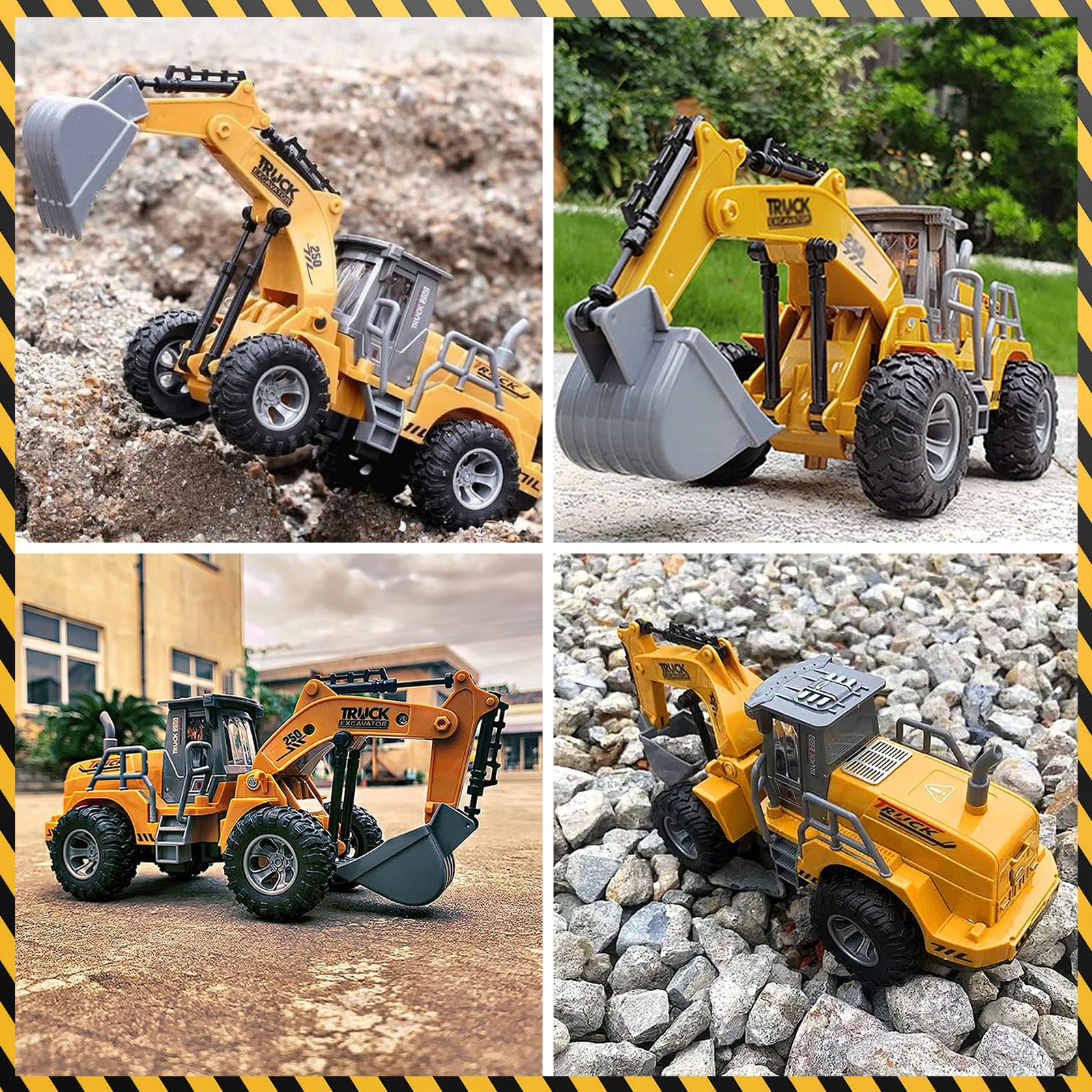 4 canaux 1:32 pelle télécommandée jouet, avec lumières clignotantes, télécommande sans fil, tracteur Digger jouets pour enfants, pour cadeaux pour enfants de 3 4 5 6 7 ans