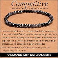 Vista 141 de MASSIVE BEADS Pulsera elástica de yoga hecha a mano con piedra natural, cristal curativo, energía, regalos para adultos unisex de 0.157 in, 0.236