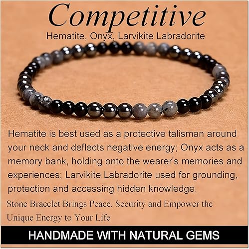 Vista 141 de MASSIVE BEADS Pulsera elástica de yoga hecha a mano con piedra natural, cristal curativo, energía, regalos para adultos unisex de 0.157 in, 0.236