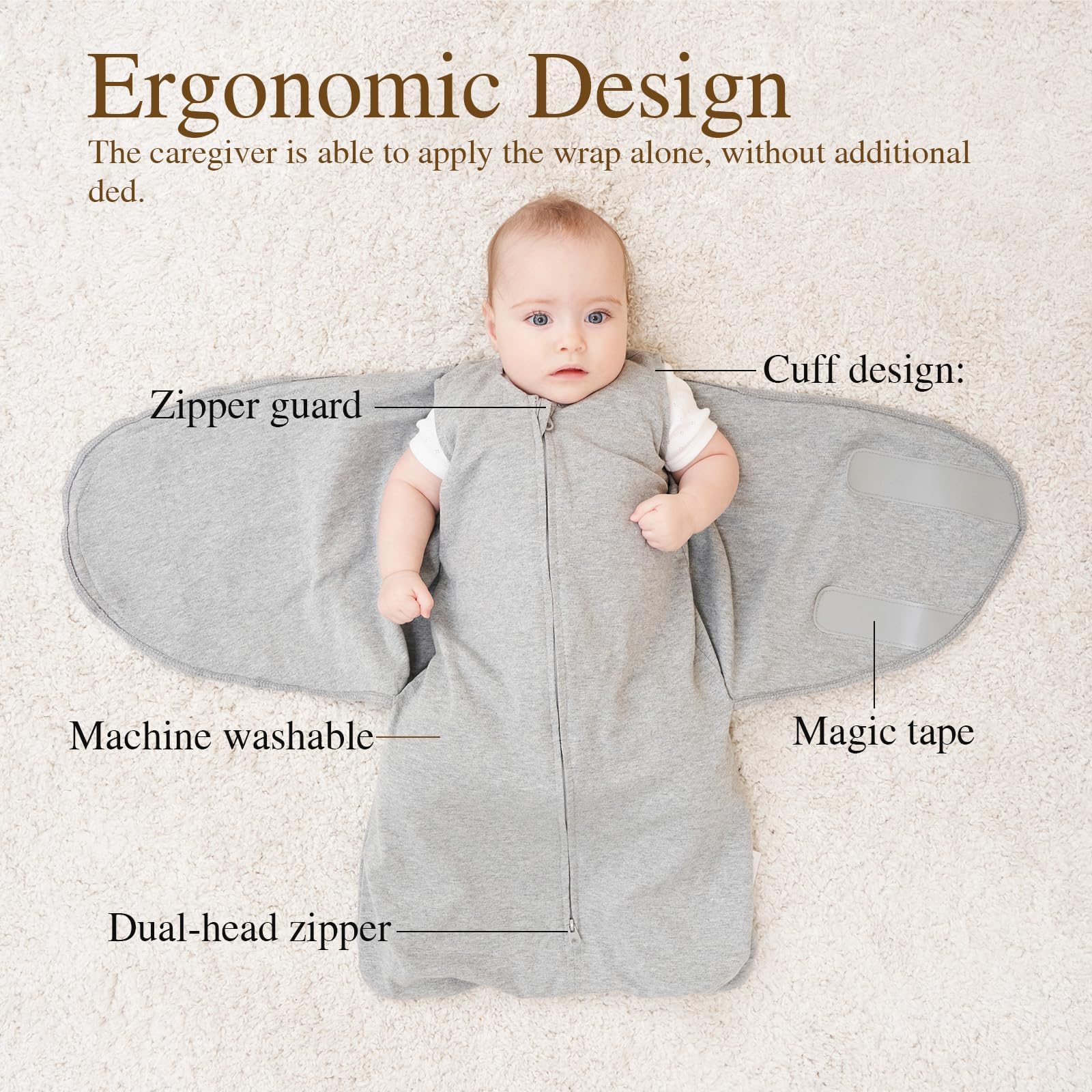 Coperta per neonati e bambini, coperta di transizione 100% cotone, coperta regolabile a 3 vie, TOG 1.0 (triangolo multicolore, 3-6 mesi)