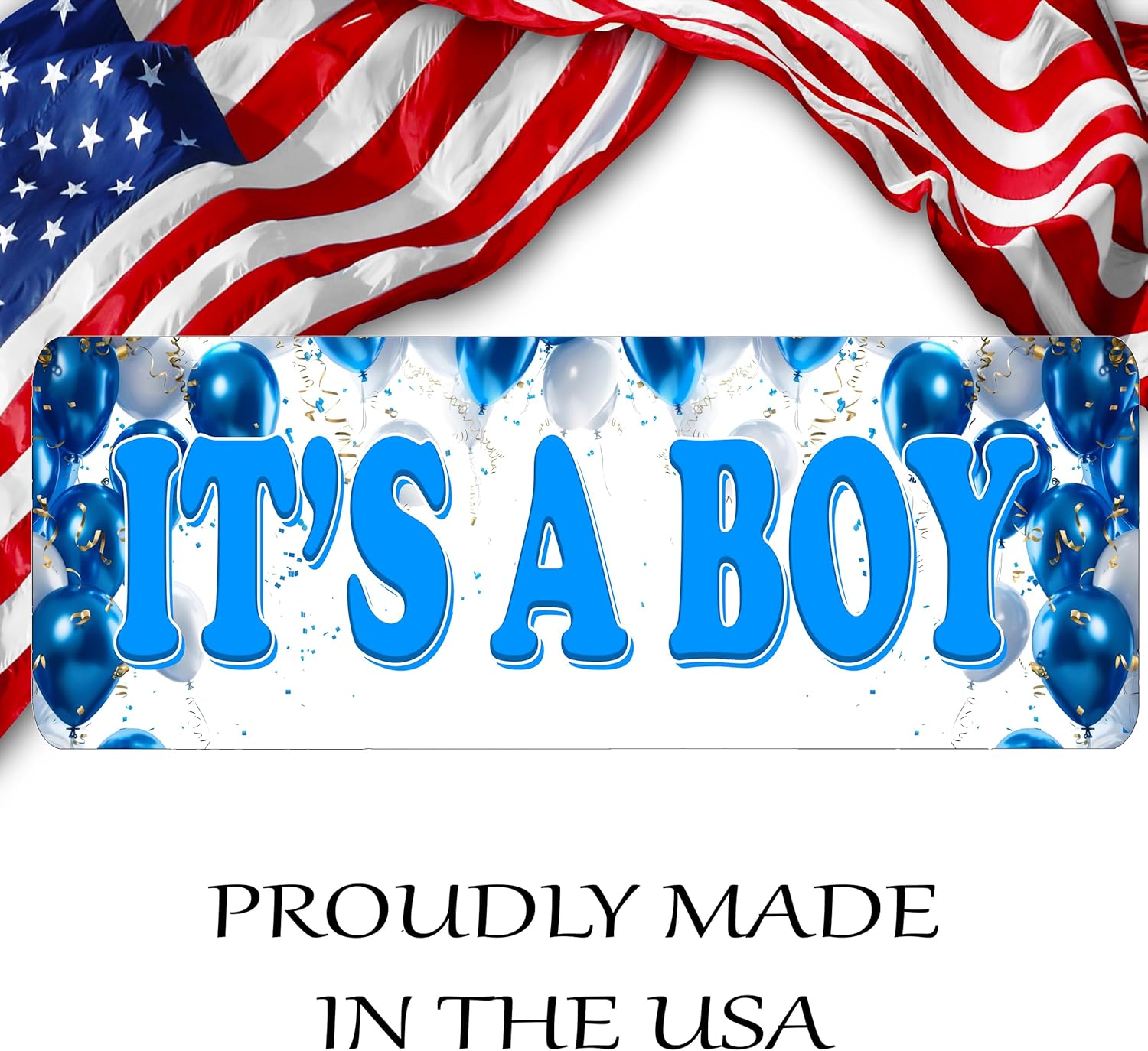 It's A Boy Congratulations Baby Gender Reveal Yard Sign Home Decor Lawn Decoration With Stakes Announcement Newborn Baby Welcome Son Large 48x16 Inch
