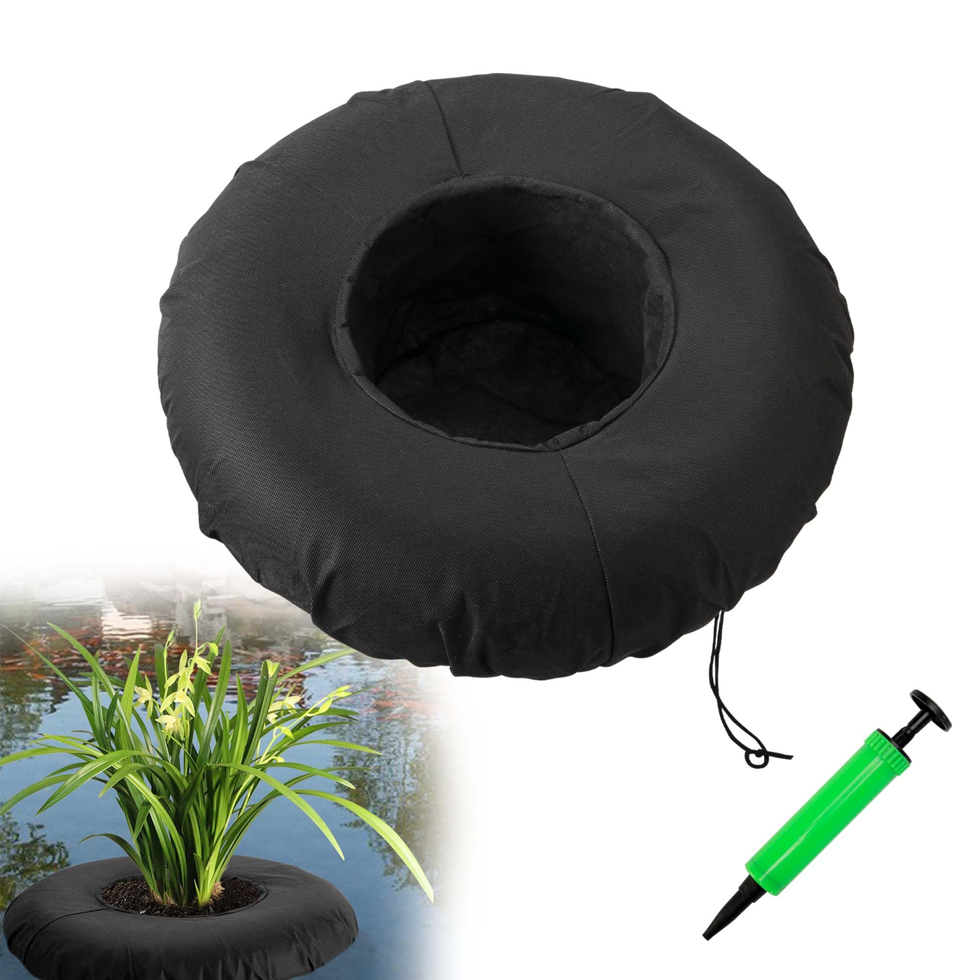 Snapklik.com : 17.3" Floating Planters For Ponds, Woven Fabric Floating