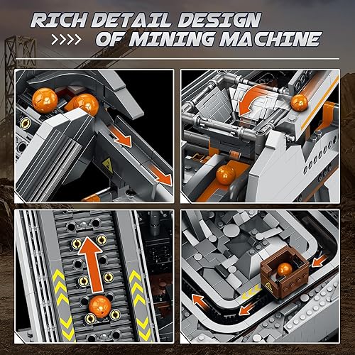 Miniatura 4 de Reobrix Juego de construcción de máquina de minería eléctrica con motores duales y bolas GBC, juegos de juguetes de construcción técnica 22023,