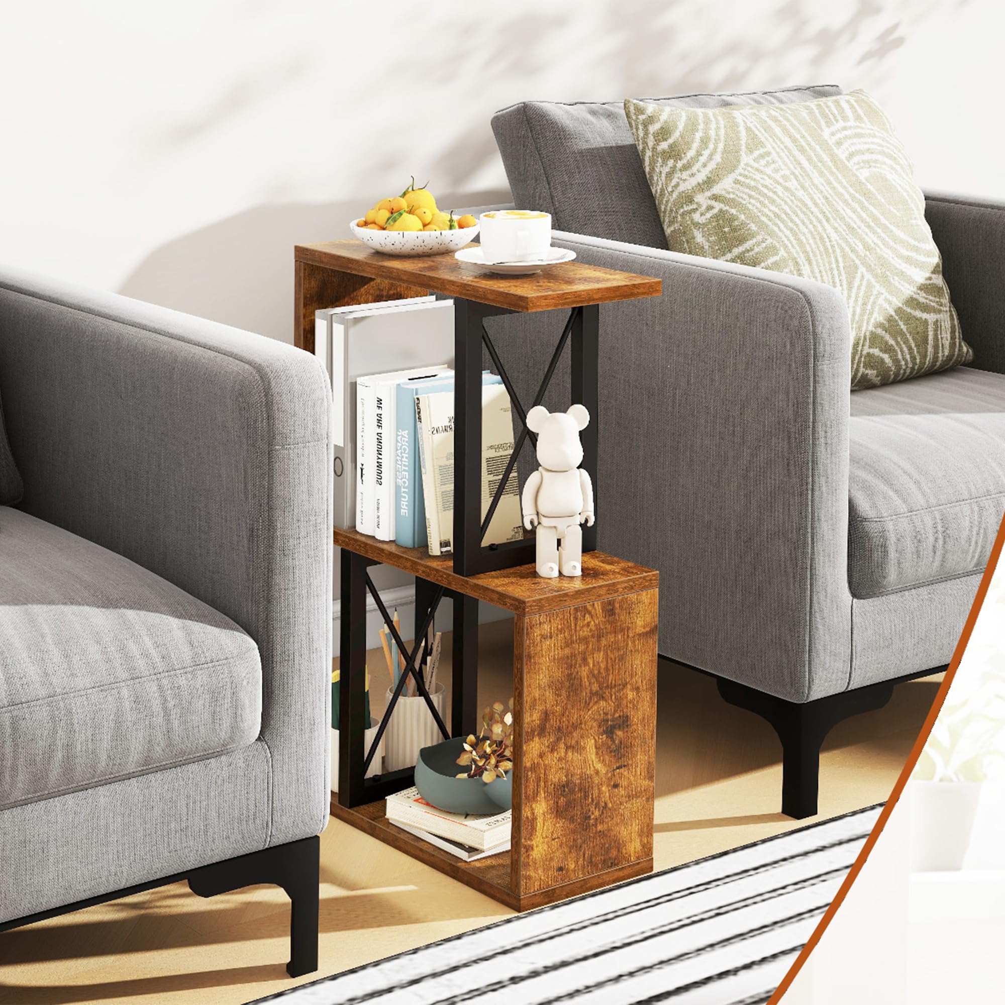 IBUYKE Étagère de Bureau, étagère à Livres à 3 Niveaux, Rangement pour Bureau/dortoir, étagère de Bureau Solide TMZ011H