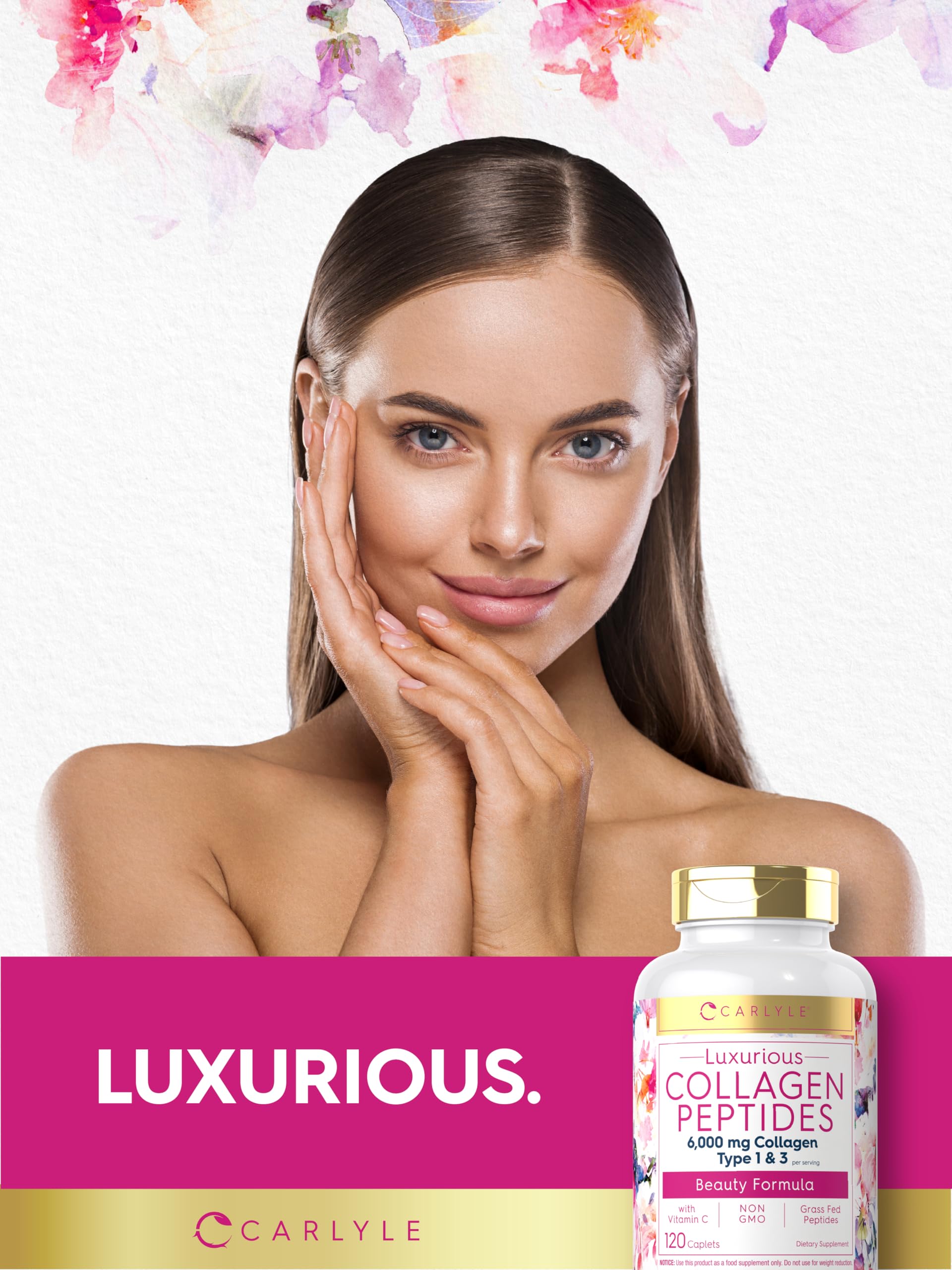 Carlyle Collagen Peptides with Vitamin C | 6000mg | 120 Caplets — Amazon image 6