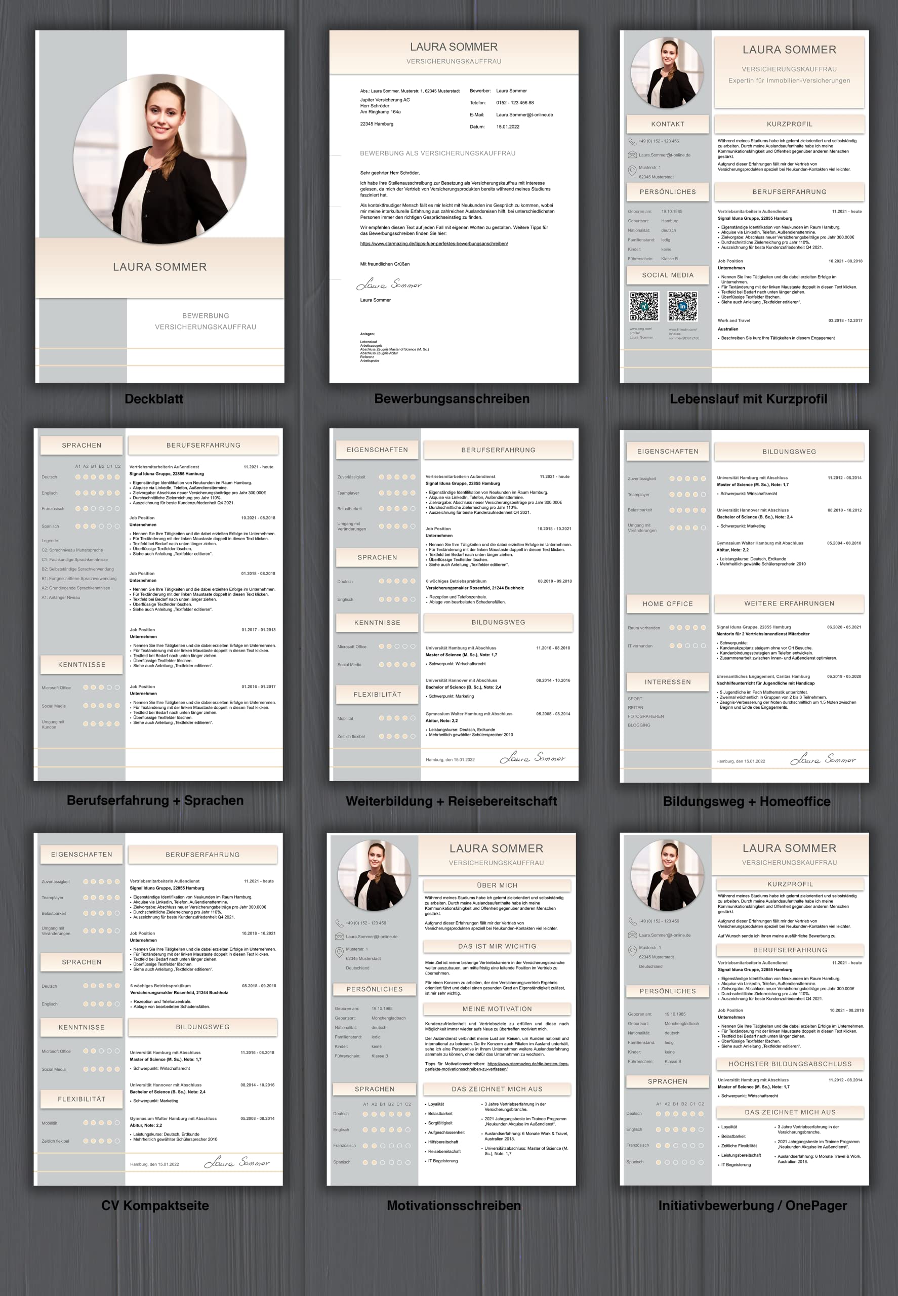 Lebenslauf Design ULTIMATE Vorlage 2026 "Candidate XL Komplett-Set" für moderne Bewerbungen mit PC (Word) und MAC (Pages) | 9 Farbvarianten | Mit Videoanleitung + Support