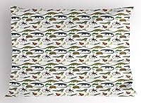 Vista 29 de Lunarable Funda de almohada de dibujos animados, corona blanca sobre fondo rosa, tiara gráfica de dibujos animados, estampado de letras de palabras