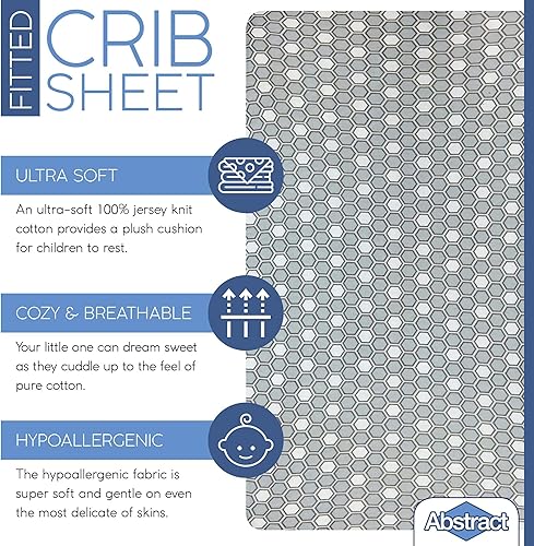 Vista 156 de Abstract Sábanas de algodón para cuna pequeñas – Pack n Play Sábanas bajeras – Sábanas ultrasuaves para cuna para niños y niñas – Universales