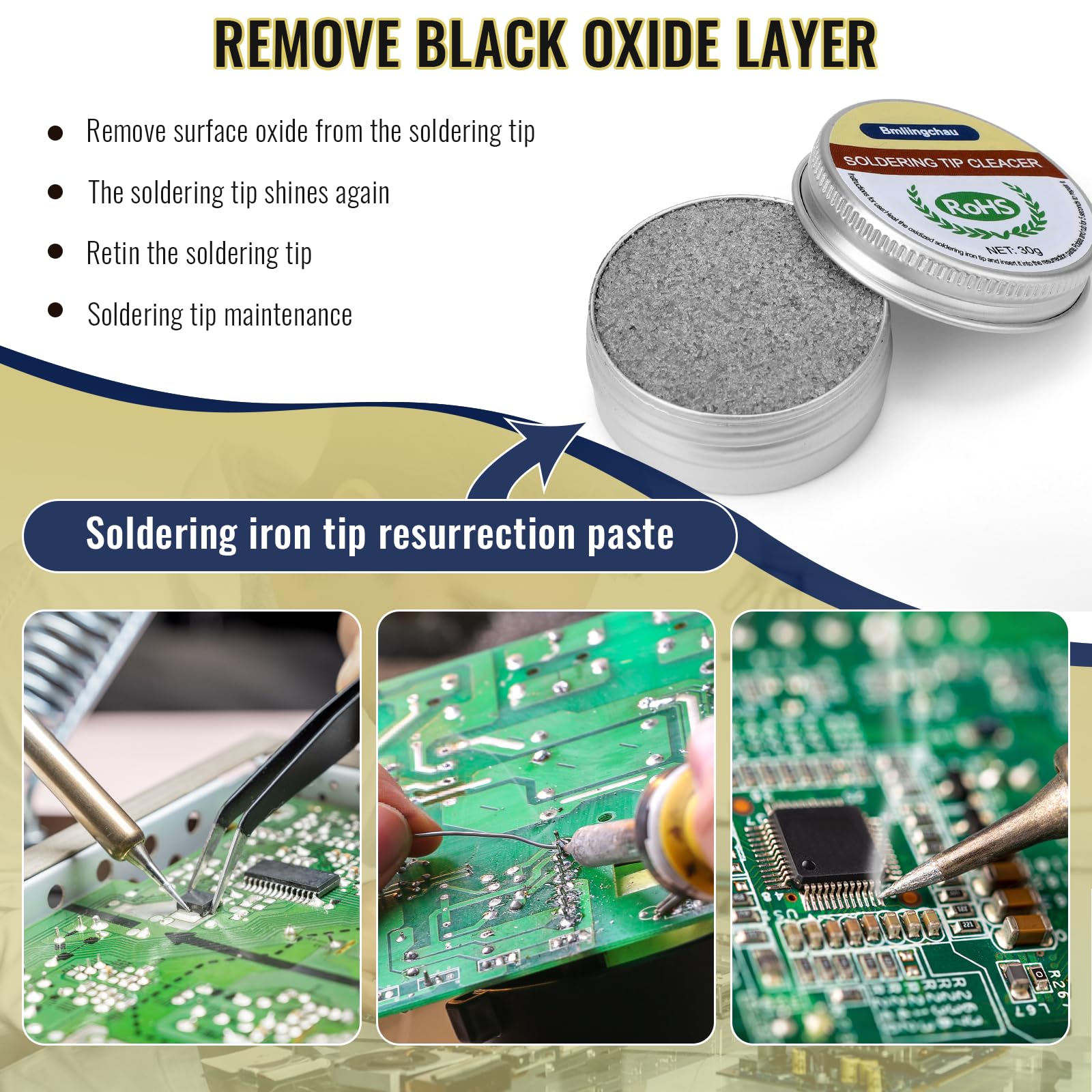 EJ.life Pointe De Fer 10Pcs Pointes De Fer à Souder Sans Plomb 900M-T-I Accessoire De Soudure De