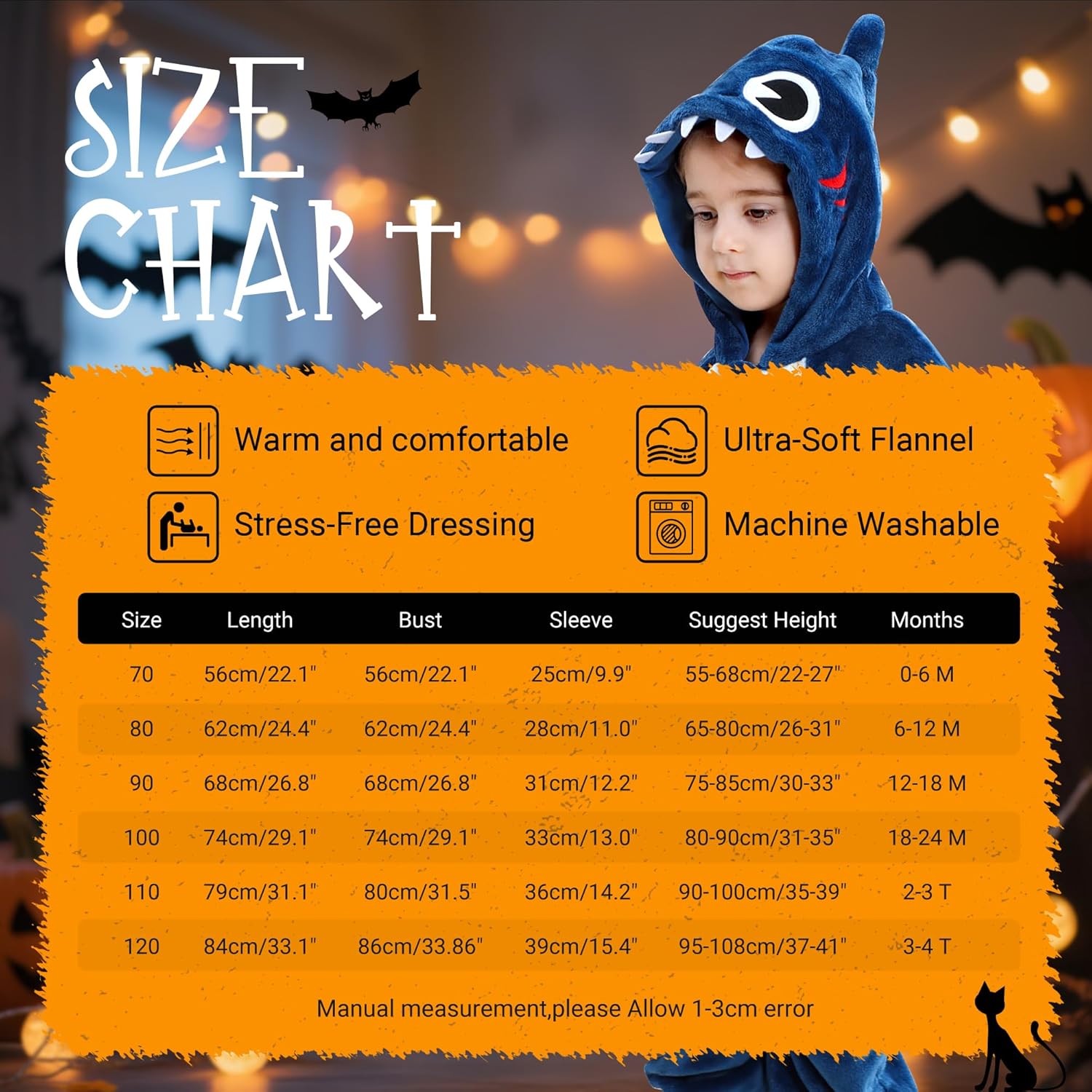 MICHLEY Unisex Baby Hooded Romper Infant Toddler Animal Dress Halloween Party Outfit Jumpsuit 2-36 Months