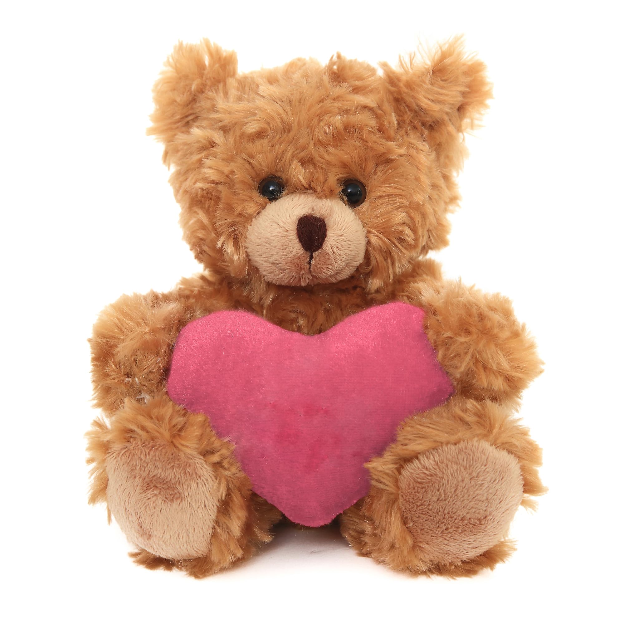 Plushland Mocha Teddy Bear with Customized Message on Embroidered Heart, Stuffed Animal Plush Toys - Valentine Personalized Gift for Girls, Boys and