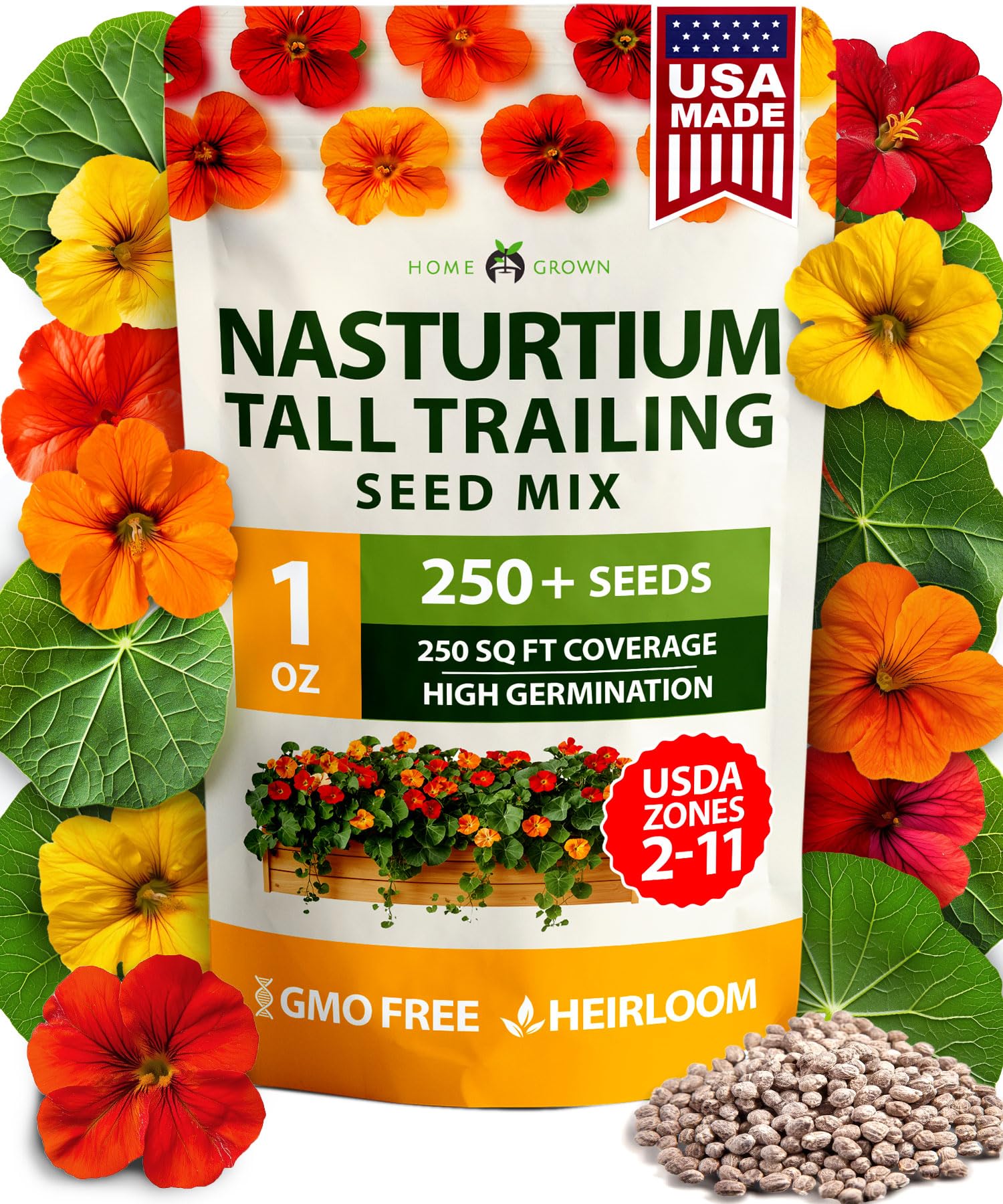 HOME GROWN Nasturtium Seeds