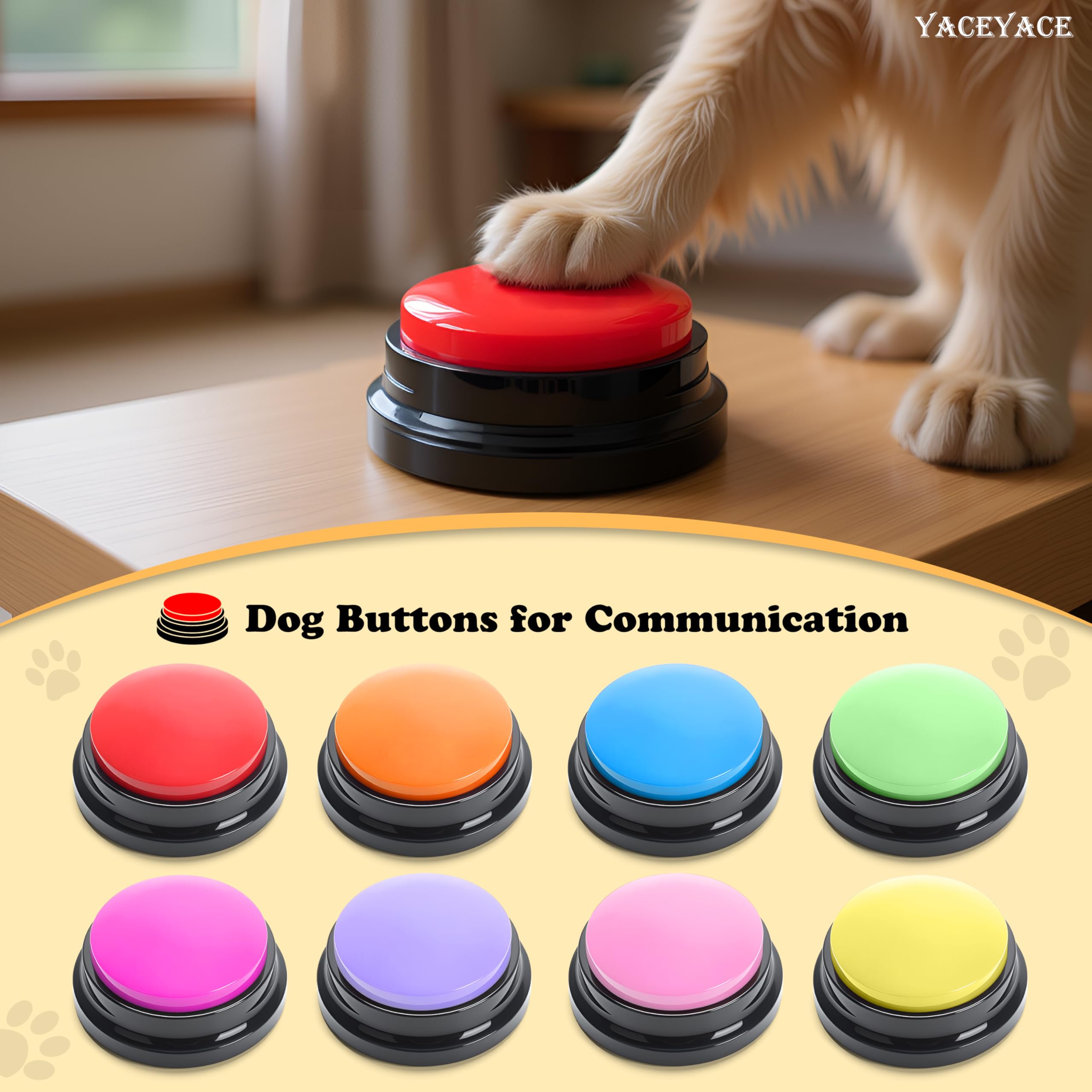 Botones para perros para comunicación, 8 botones coloridos para perros o mascotas, botón para que los perros se comuniquen, entrenamiento de mascotas