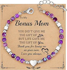 Christmas Gifts for Women, Stocking Stuffers for Teens Beaded Bracelets for Women Gifts for Mom Christmas Gift Mothers Day Gift for Grandma Daughter Bonus Mom Nature Stone Bead Bracelet Graduation Jewelry for Her 2026