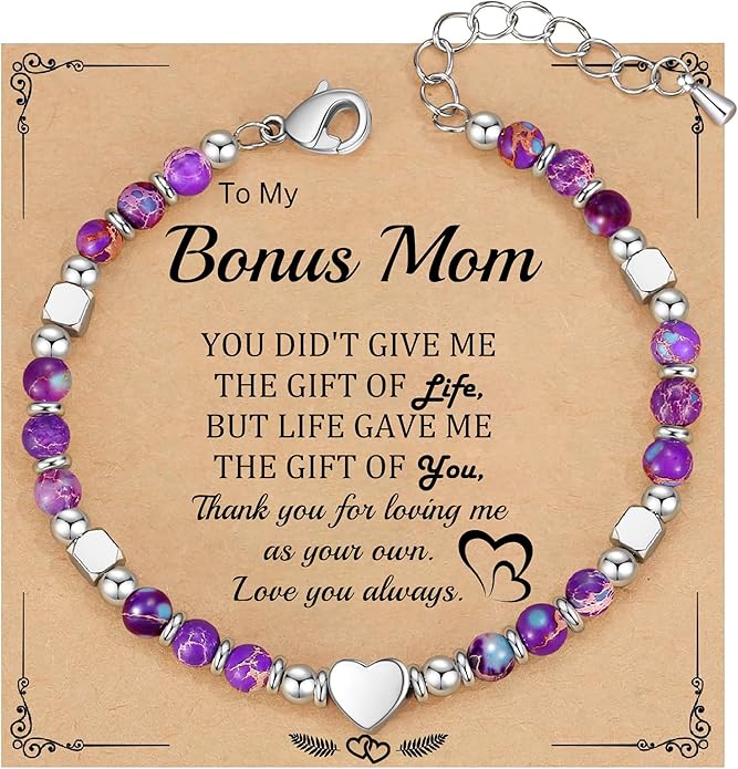 Christmas Gifts for Women, Stocking Stuffers for Teens Beaded Bracelets for Women Gifts for Mom Christmas Gift Mothers Day Gift for Grandma Daughter Bonus Mom Nature Stone Bead Bracelet Graduation Jewelry for Her 2026