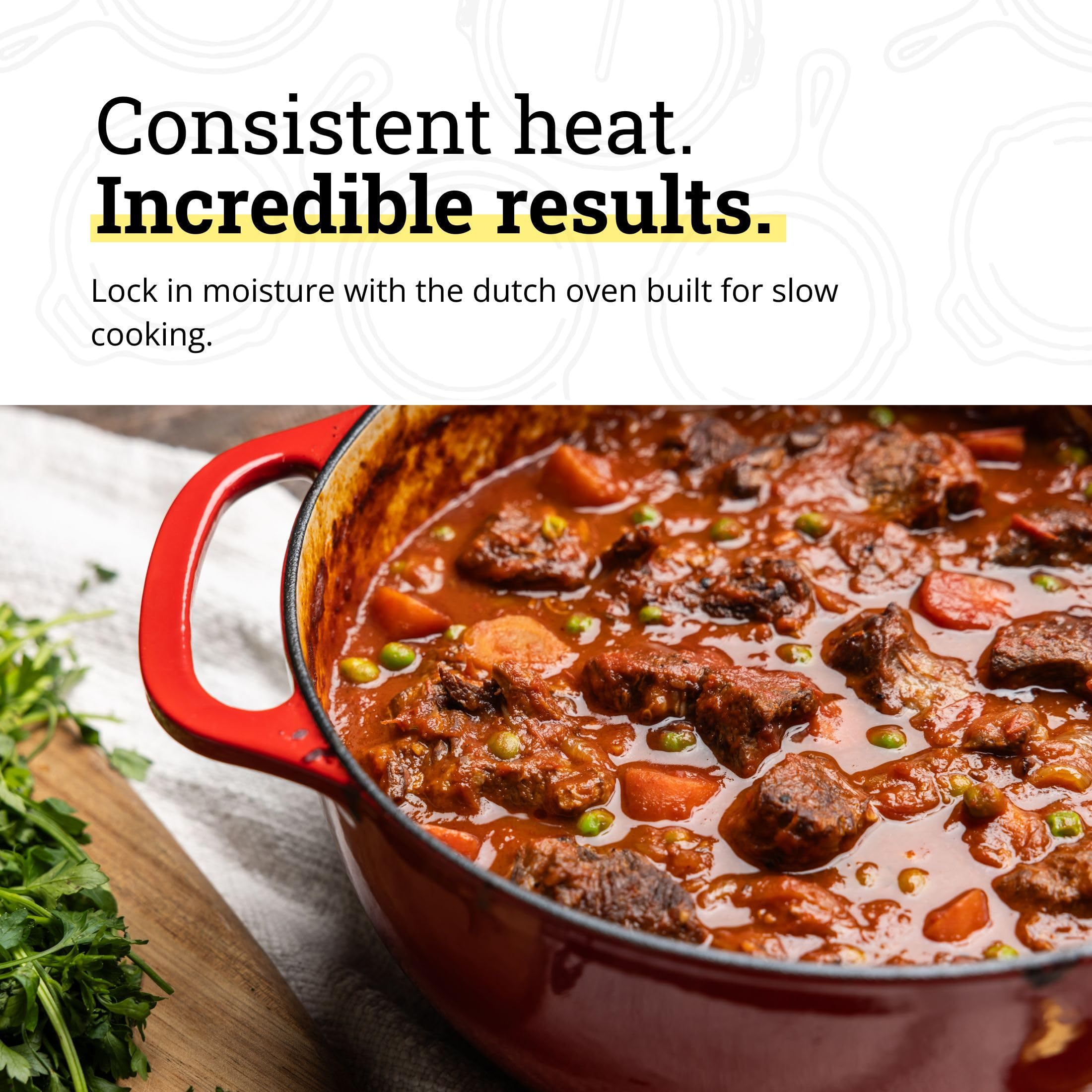 Lodge Essential Enamel Cast Iron Dutch Oven, 6 Quart, Island Spice Red — Amazon image 4