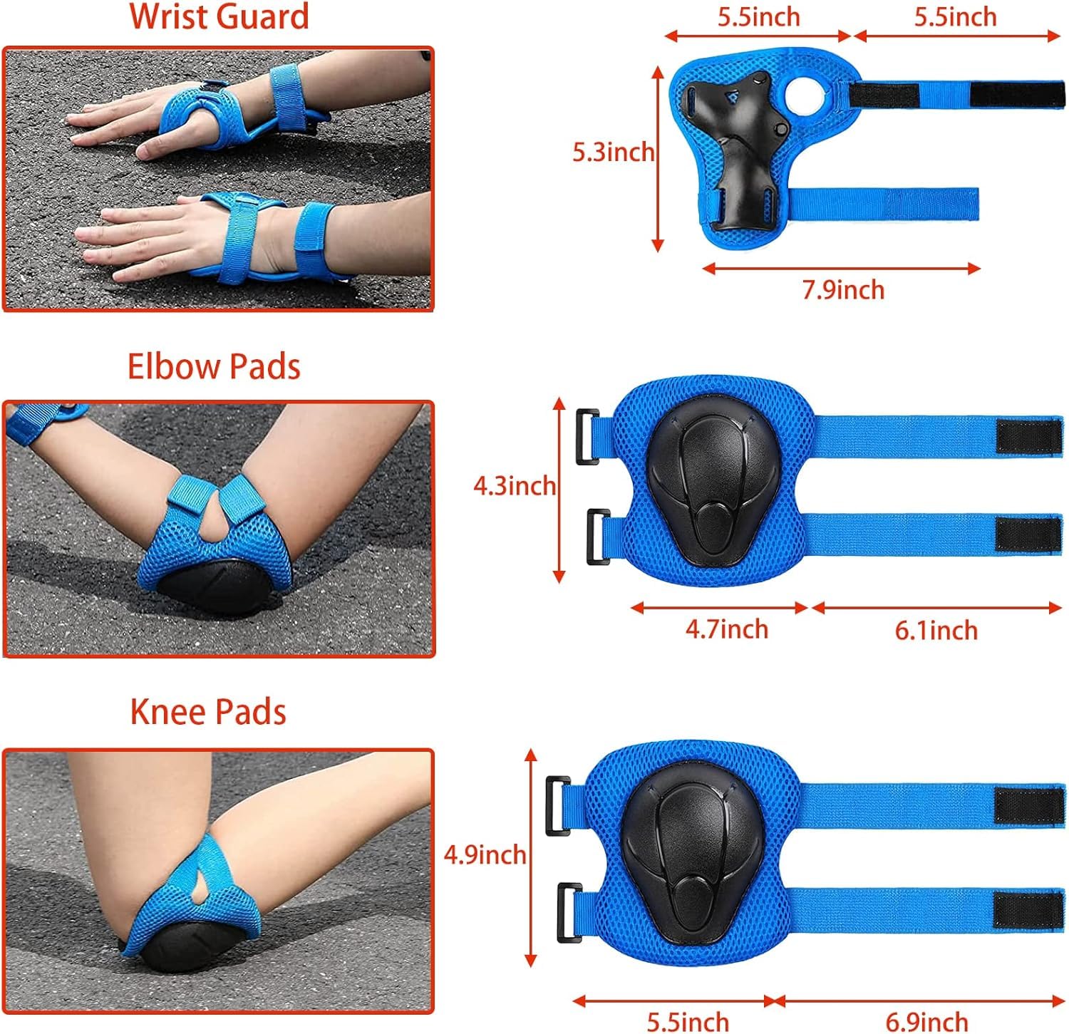 Ensemble de genouillères pour enfants de 3 à 10 ans, avec casque, genouillères et coudières, équipement de protection pour rollers, skateboard, vélo